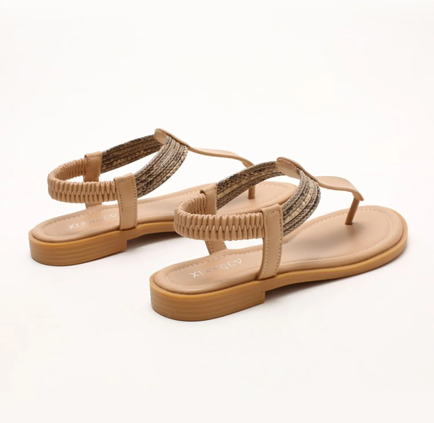 Womens Flat Sandals Summer T-Strap Walking Sandals Summer Comfortable Dress Thong Flats Sandal, Beach Slip on Walking Shoes All Day Comfort