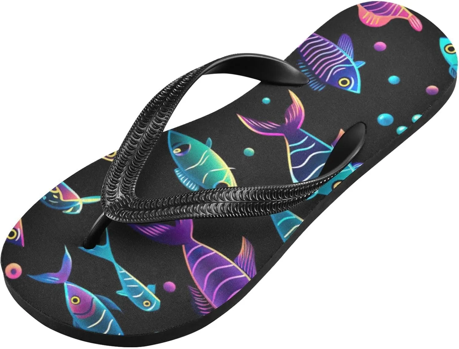 Womens Flip Flops Colorful FishNon-Slip Casual Beach Slippers Rubber Sandals214B2883