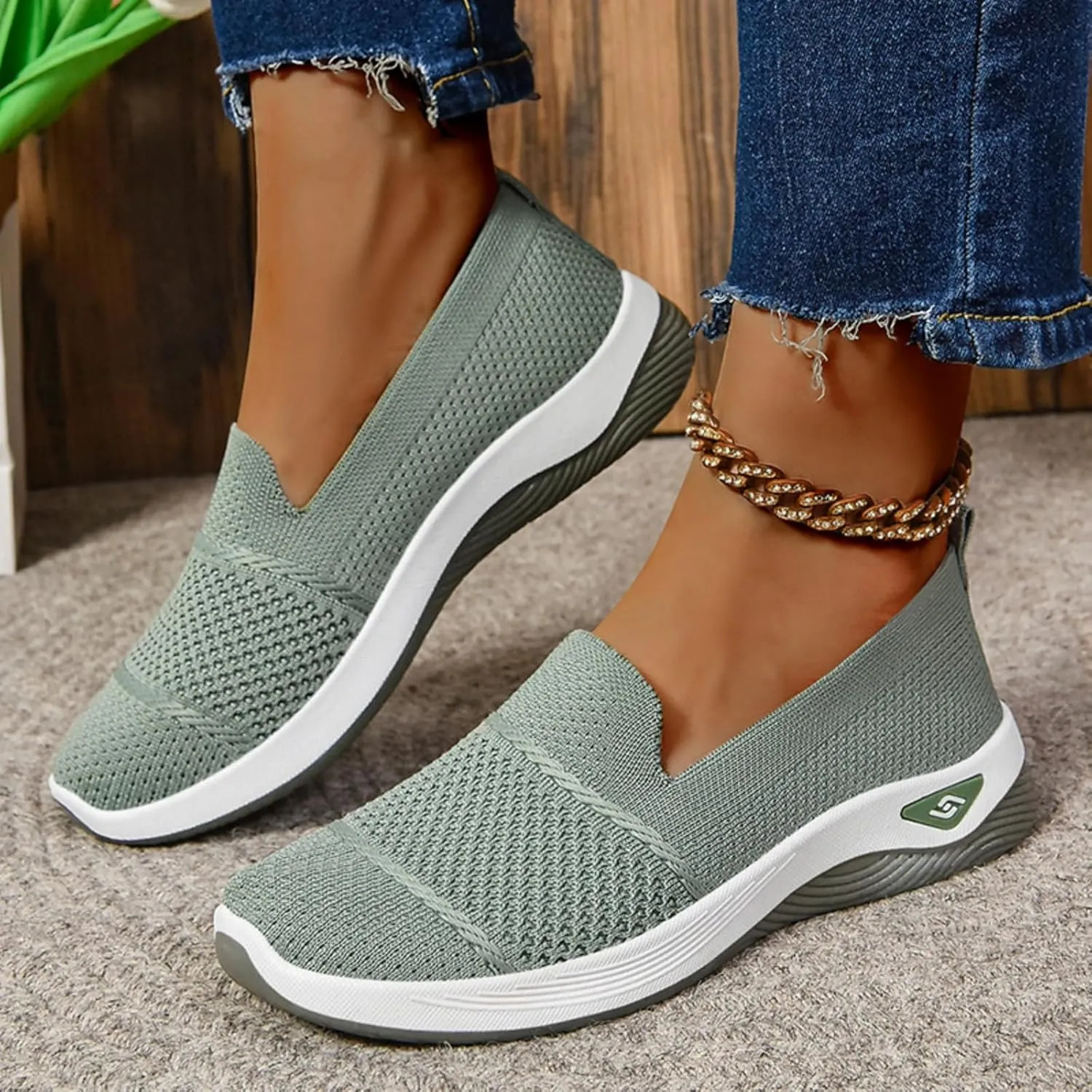 Womens Hollow Out Walking Shoes Non-Slip Adjustable Breathable Walking Shoe Comfortable Casual Athletic Sneakers Barefoot Casual Nurse Shoes Buffer Fitness Nursing Orthopedic Sneaker