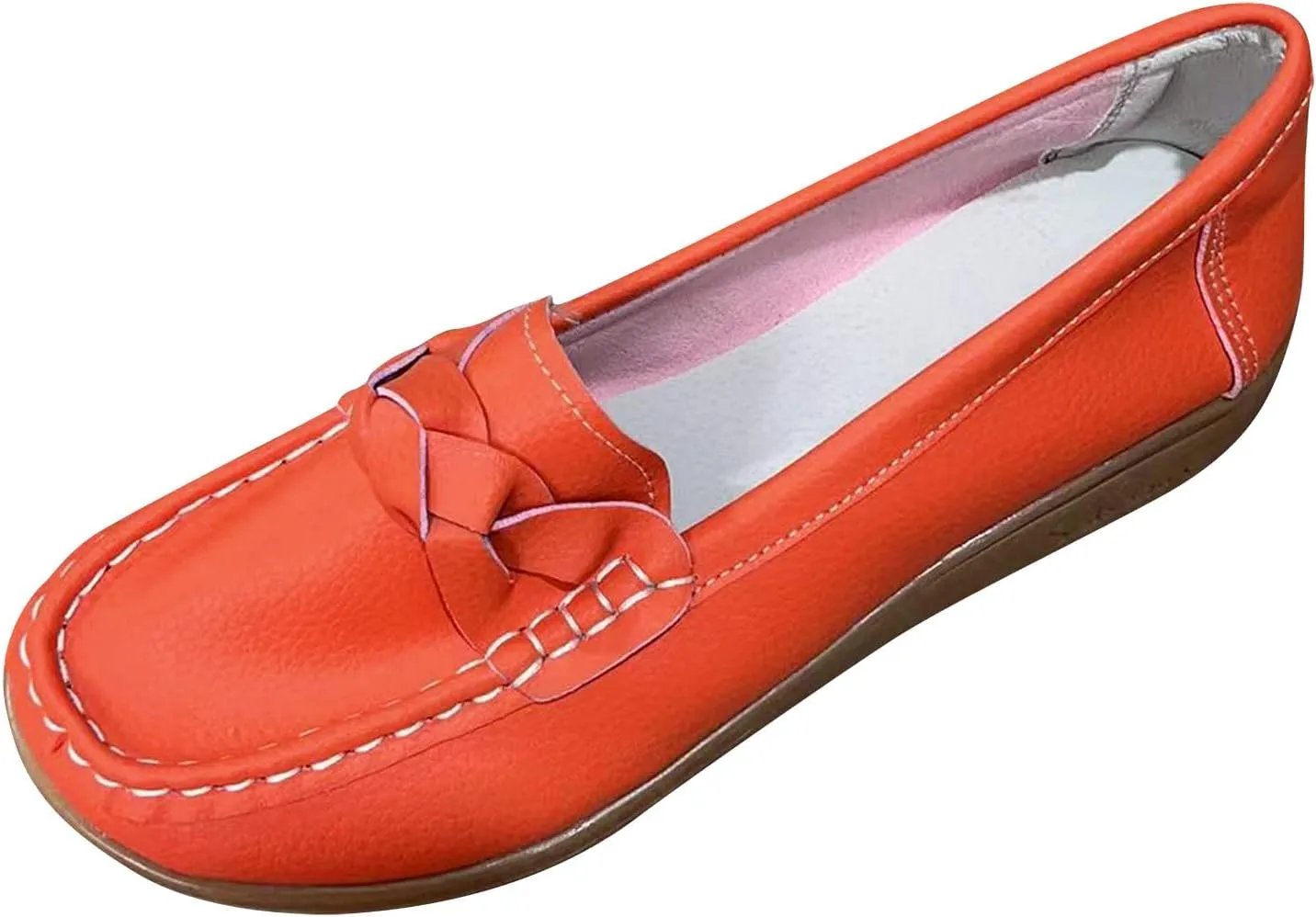 Women's Leather Flats Shoes Slip-Ons Casual Walking Loafers Breathable Driving Flats Shoes Orthopedic Loafers