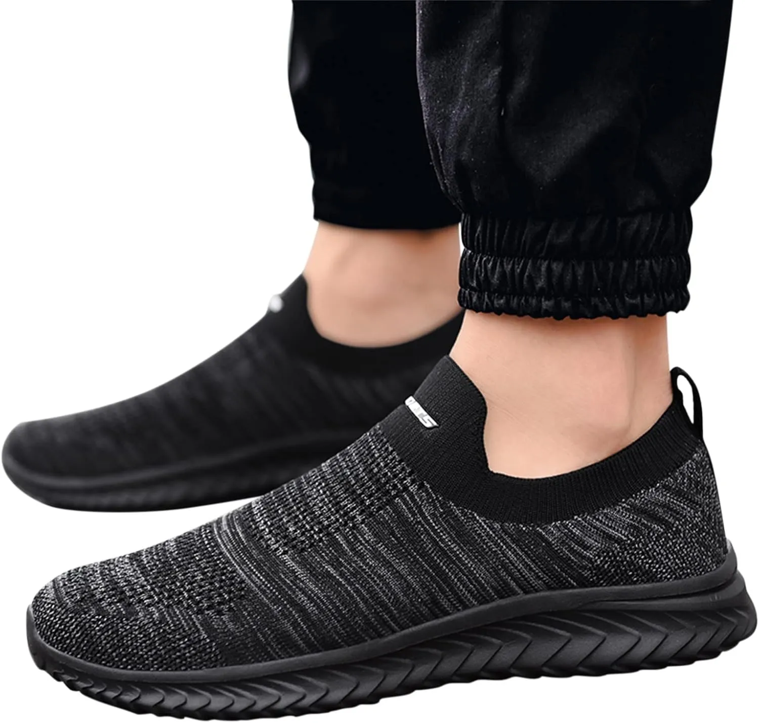 Women's Lightweight Slip On Walking Running Shoes Womens Tennis Shoes Mesh Casual Black Shoes Platform Sneakers Black Tennis Shoe Loafers Shoe