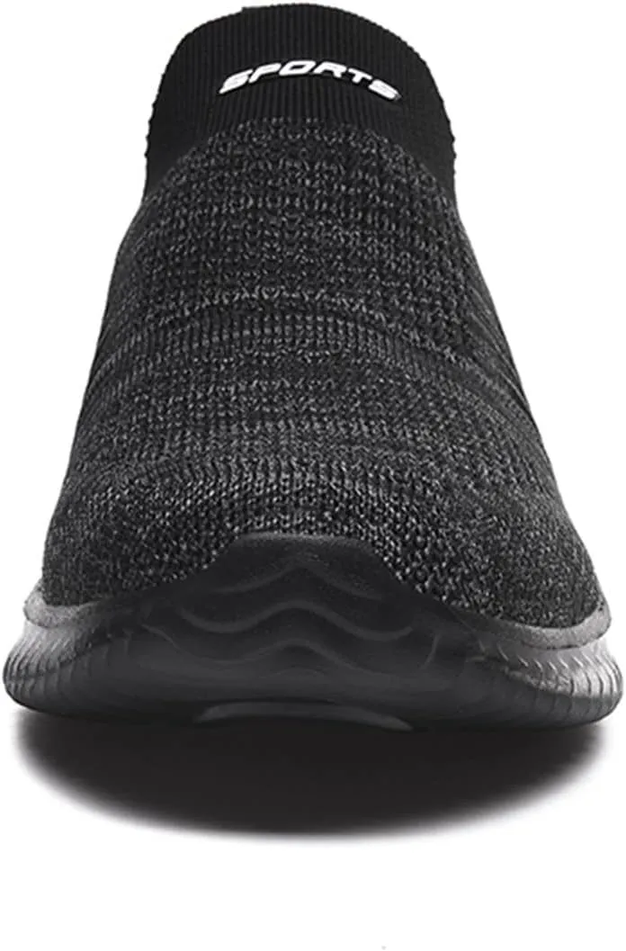 Women's Lightweight Slip On Walking Running Shoes Womens Tennis Shoes Mesh Casual Black Shoes Platform Sneakers Black Tennis Shoe Loafers Shoe