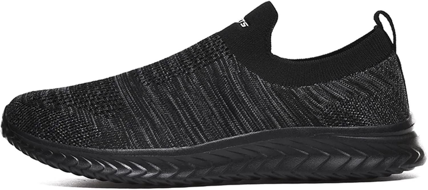 Women's Lightweight Slip On Walking Running Shoes Womens Tennis Shoes Mesh Casual Black Shoes Platform Sneakers Black Tennis Shoe Loafers Shoe