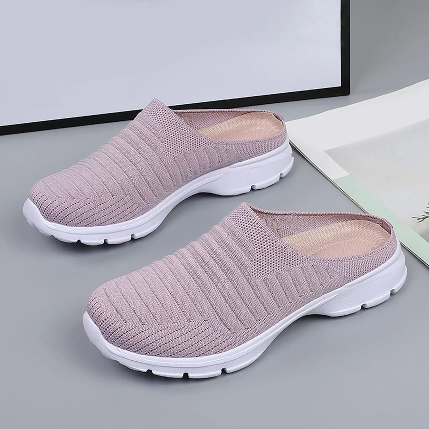 Women's Loafer Flat Walking Sneakers for Women Wide Width Womens Slip On Shoes Round Toe Flats Comfortable Mens Loafers Platform Sneakers for Women