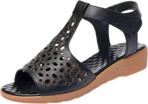 Womens Low Wedge Sandals Elastic Ankle Strap Dressy Sandals Hollow Out Beach Shoes Comfortable Open Toe Slip On Dress Shoes
