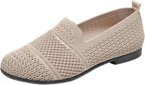 Women's L𝐨w Heel Casual Shoes Breathable Lightweight Work Shoes Soft Sole Slip On Loafers Comfortable Wide Width Orthopedic Sneakers