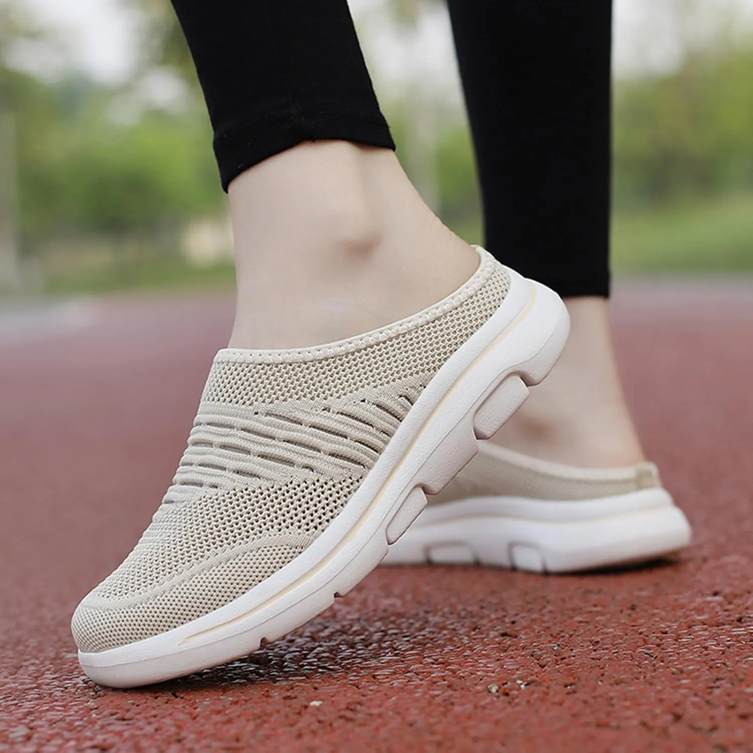 Women's Mesh Breathable Soft Sole Mules Sandals Casual Comfortable Outdoor Sports Wedge Shoes Arch Support Beach Sandals Closed Toe Slides Orthopedic Diabetic Shoes