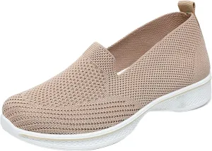 Womens Orthopedic Shoes Slip On Women's Sneakers Loafers Solid Color Lightweight Cute Round Toe Running Shoes Loafers for Women Casual Outdoor Walking Shoe