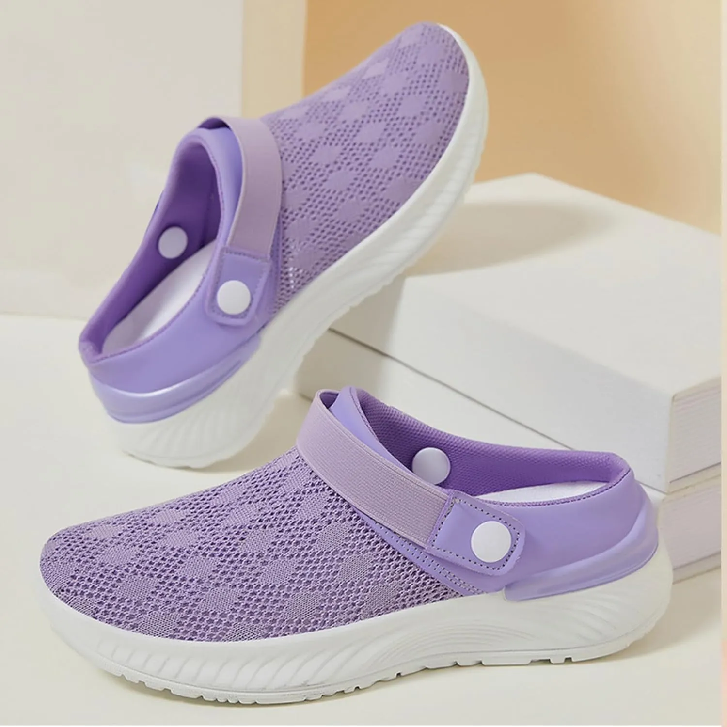 Women's Orthopedic Shoes Summer Breathable Mesh Slippers Lightweight Non Slip Gym Workout Running Shoes Comfortable Arch Support Mules Slip On Walking Clogs with Plantar Fasciitis Soles