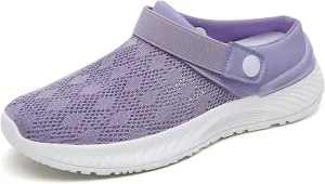 Women's Orthopedic Shoes Summer Breathable Mesh Slippers Lightweight Non Slip Gym Workout Running Shoes Comfortable Arch Support Mules Slip On Walking Clogs with Plantar Fasciitis Soles