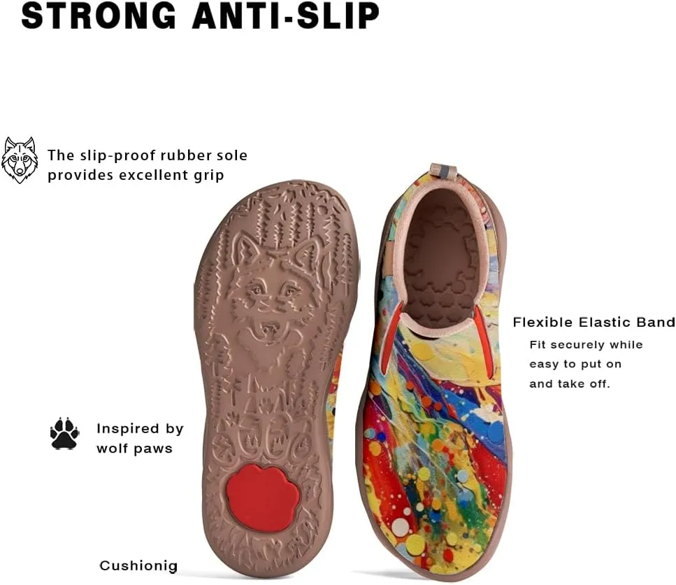 Women's Painted Travel Shoes Slip Ons Comfortable Lightweight Walking Loafers