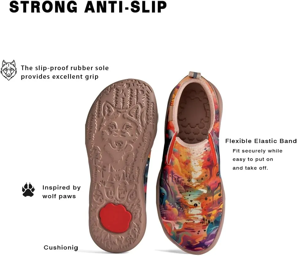 Women's Painted Travel Shoes Slip Ons Comfortable Lightweight Walking Loafers