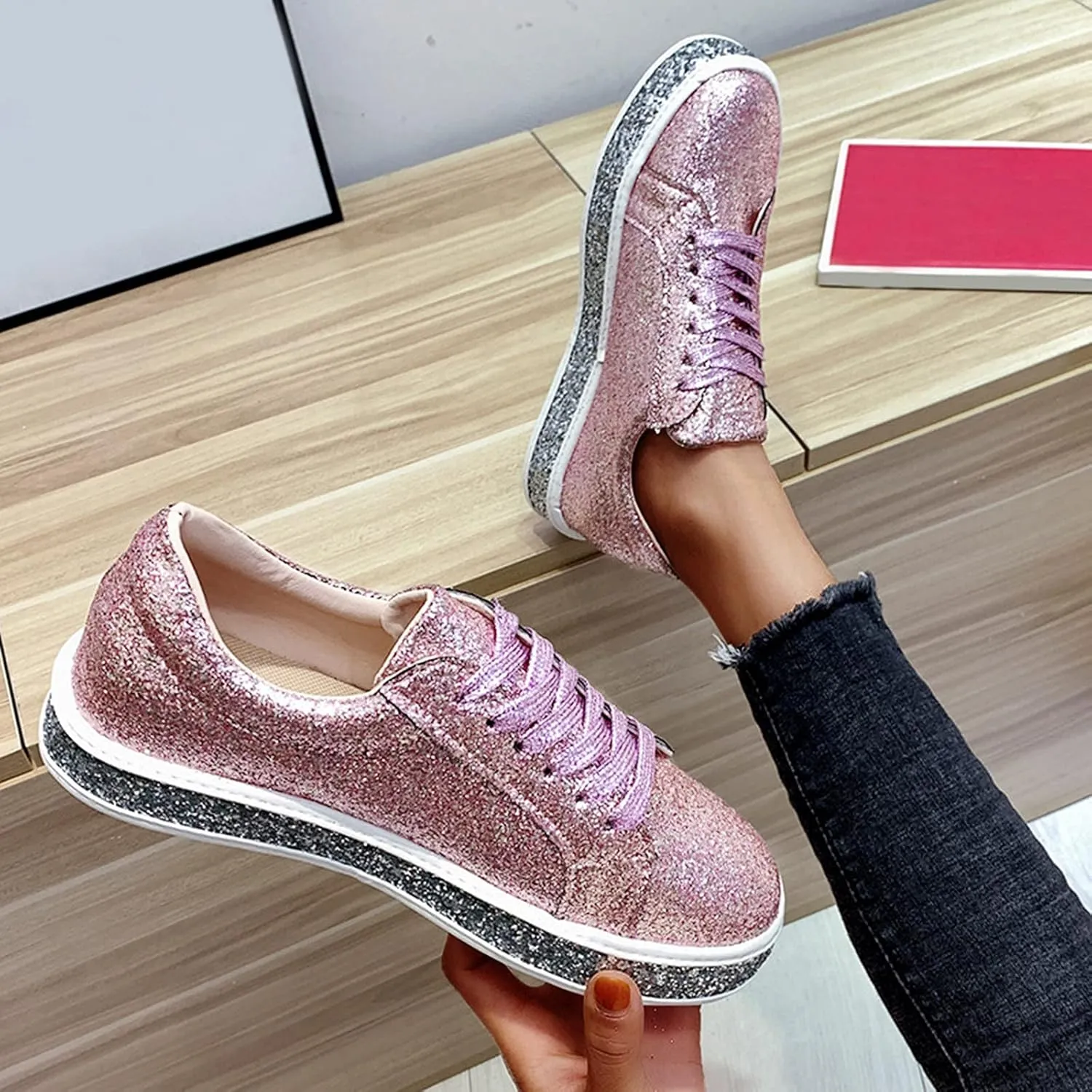 Womens Running Shoes Wide White Women's Athletic Walking Shoes Slip On Casual Mesh Wide Foot Workout Shoes Women White Platform Sneakers for Women Wide Fall Slip On Shoes for Women 2023 Trendy