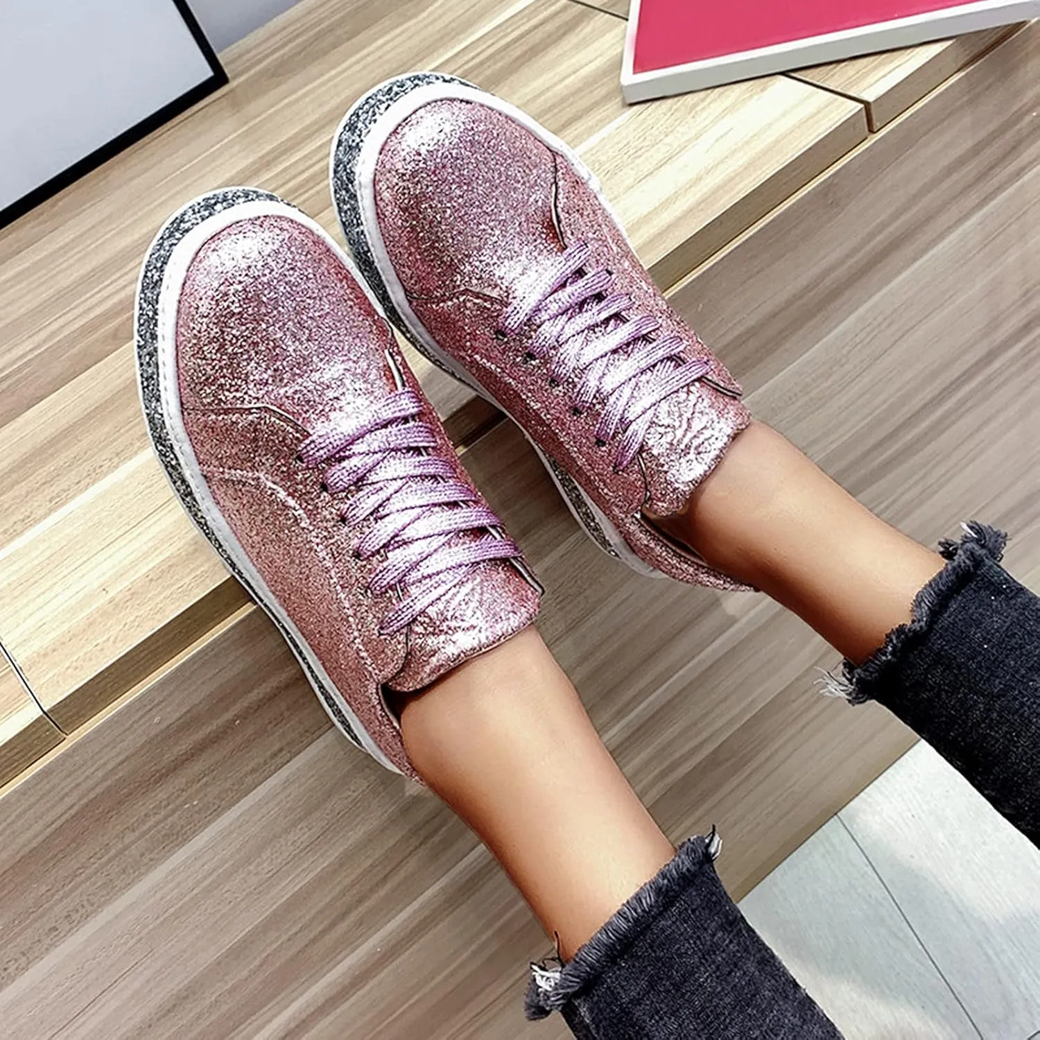 Womens Running Shoes Wide White Women's Athletic Walking Shoes Slip On Casual Mesh Wide Foot Workout Shoes Women White Platform Sneakers for Women Wide Fall Slip On Shoes for Women 2023 Trendy