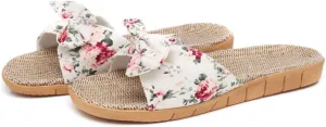 Womens Sandals, Womens Flower Flip-Flops, Summer Clip-Toe Flats, Indoor Outdoor Slippers Light Non-Slip