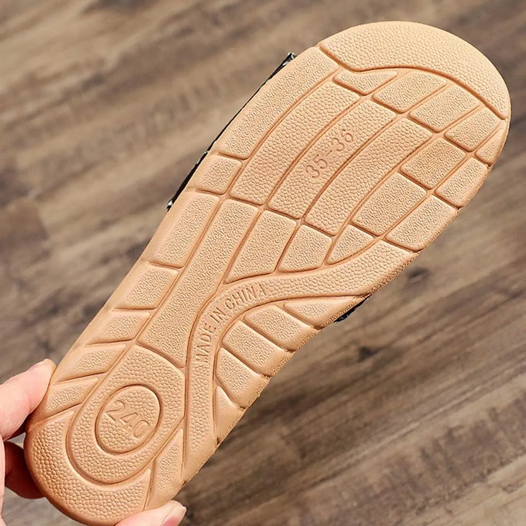 Womens Sandals, Womens Flower Flip-Flops, Summer Clip-Toe Flats, Indoor Outdoor Slippers Light Non-Slip