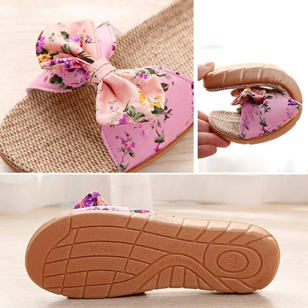 Womens Sandals, Womens Flower Flip-Flops, Summer Clip-Toe Flats, Indoor Outdoor Slippers Light Non-Slip