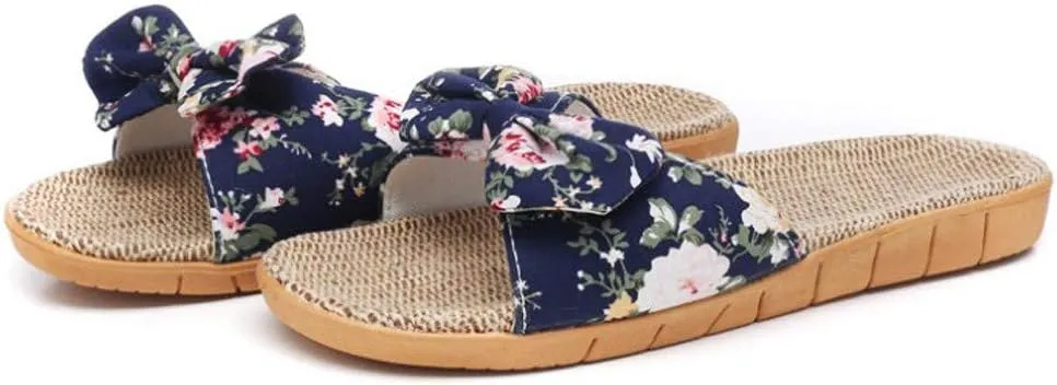 Womens Sandals, Womens Flower Flip-Flops, Summer Clip-Toe Flats, Indoor Outdoor Slippers Light Non-Slip