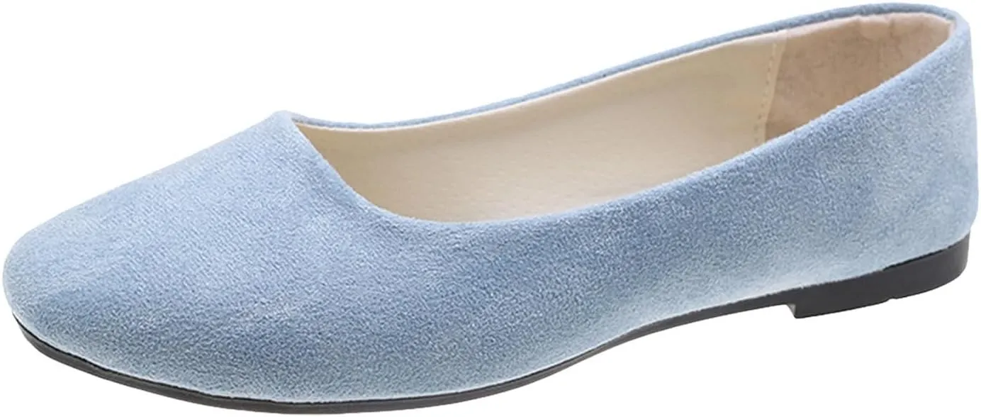 Womens Shoes Round Toe Ballet Flats Shoes Loafers & Slip-ons Solid Color Comfortable Soft Flat Lightweight