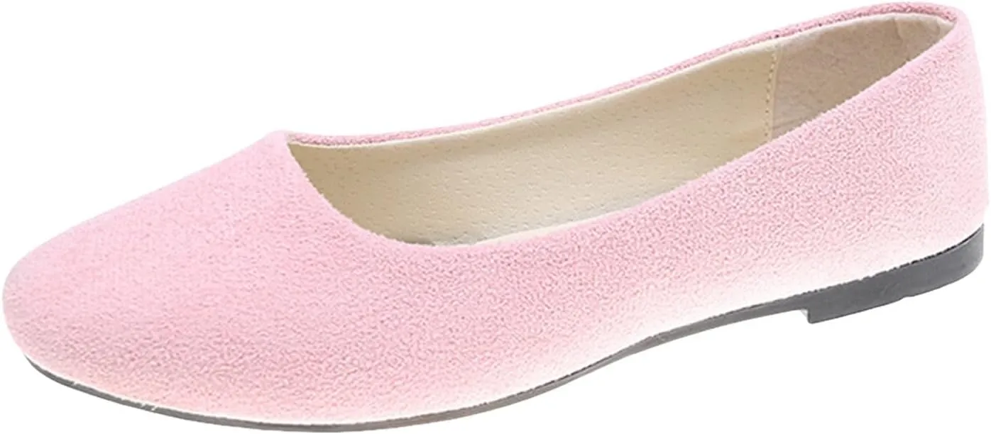 Womens Shoes Round Toe Ballet Flats Shoes Loafers & Slip-ons Solid Color Comfortable Soft Flat Lightweight