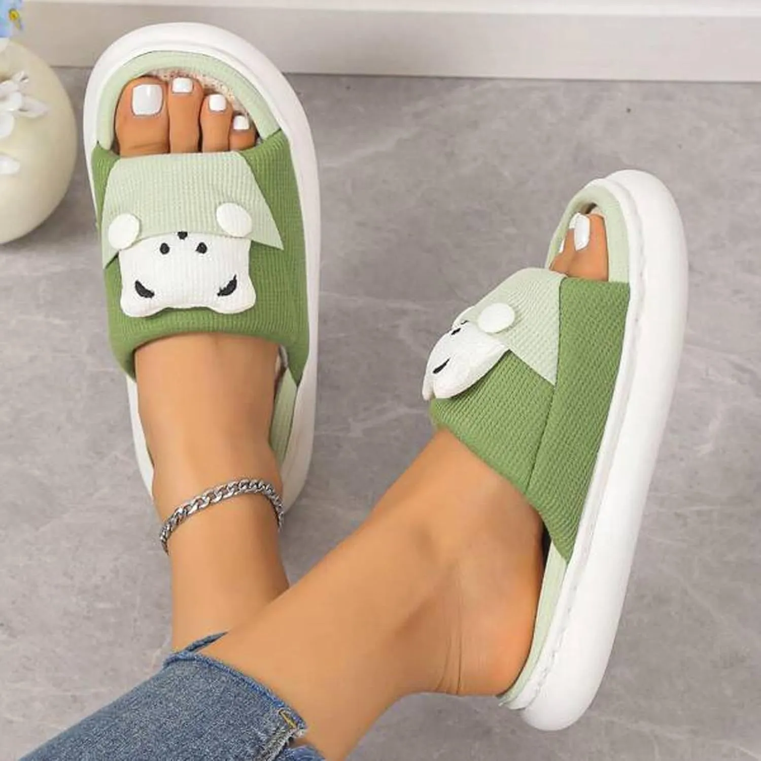 Women's Slides Open Toe Shower Shoes Bathroom Sandals Comfortable Slides Sandals Non Slip Shower Shoes for Women
