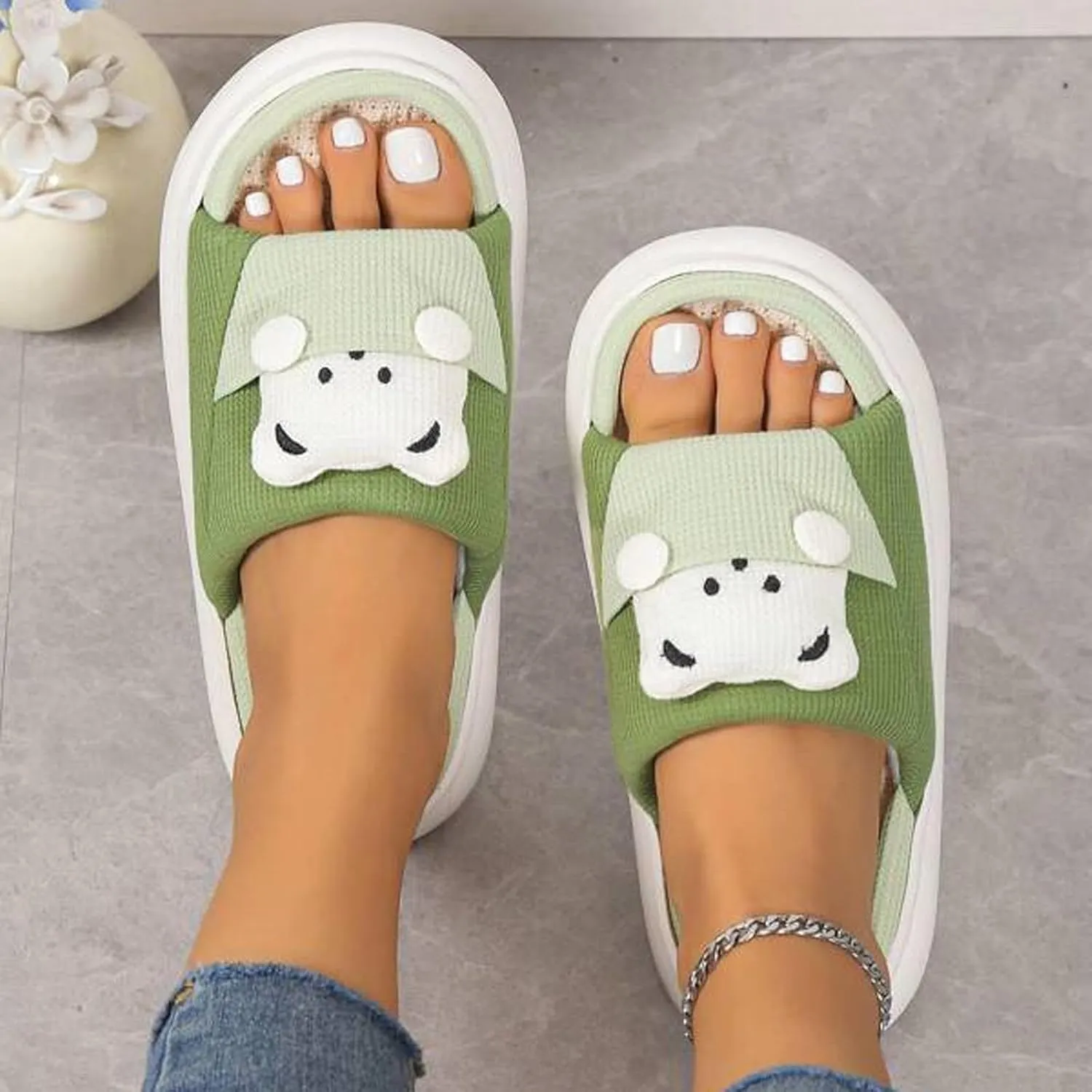 Women's Slides Open Toe Shower Shoes Bathroom Sandals Comfortable Slides Sandals Non Slip Shower Shoes for Women