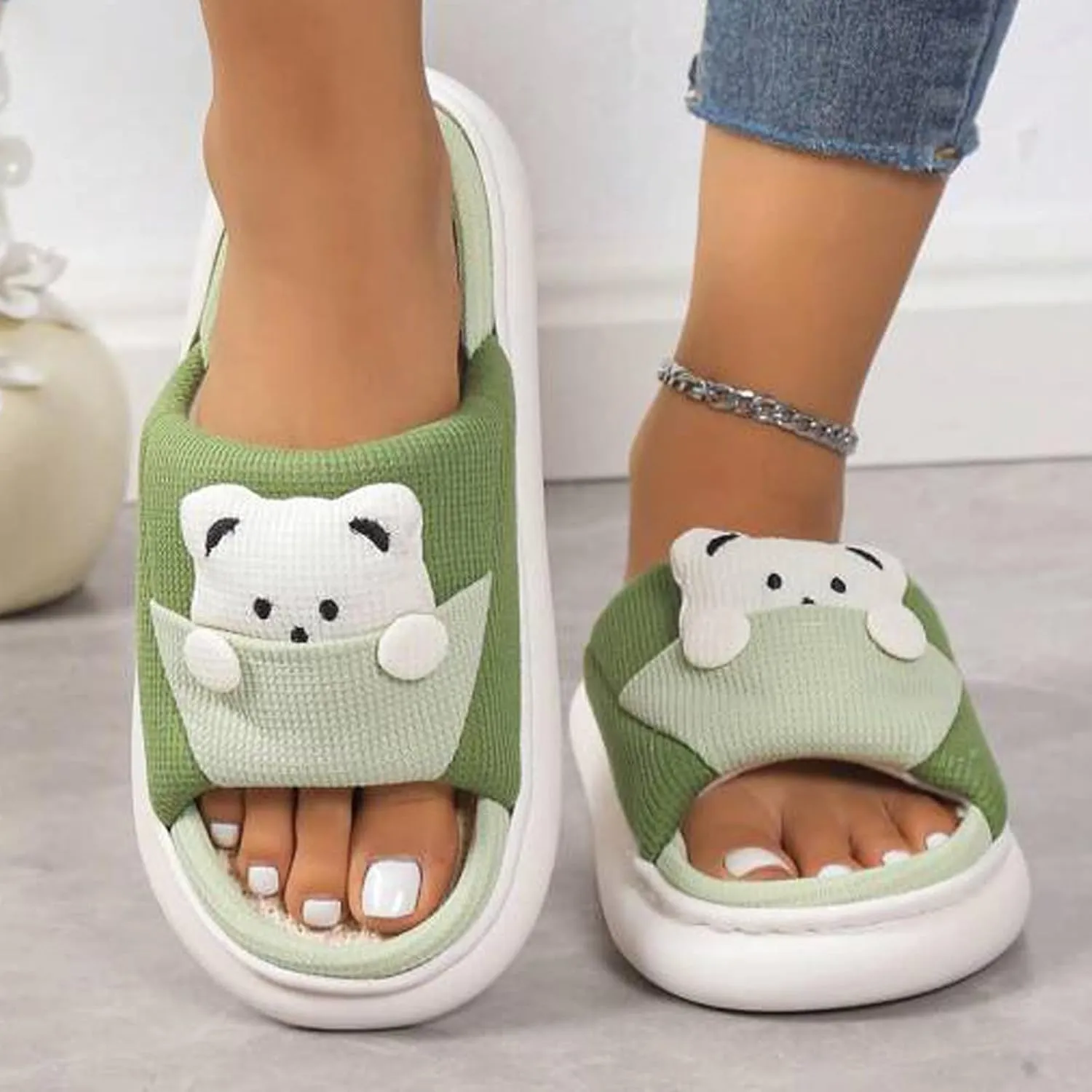 Women's Slides Open Toe Shower Shoes Bathroom Sandals Comfortable Slides Sandals Non Slip Shower Shoes for Women