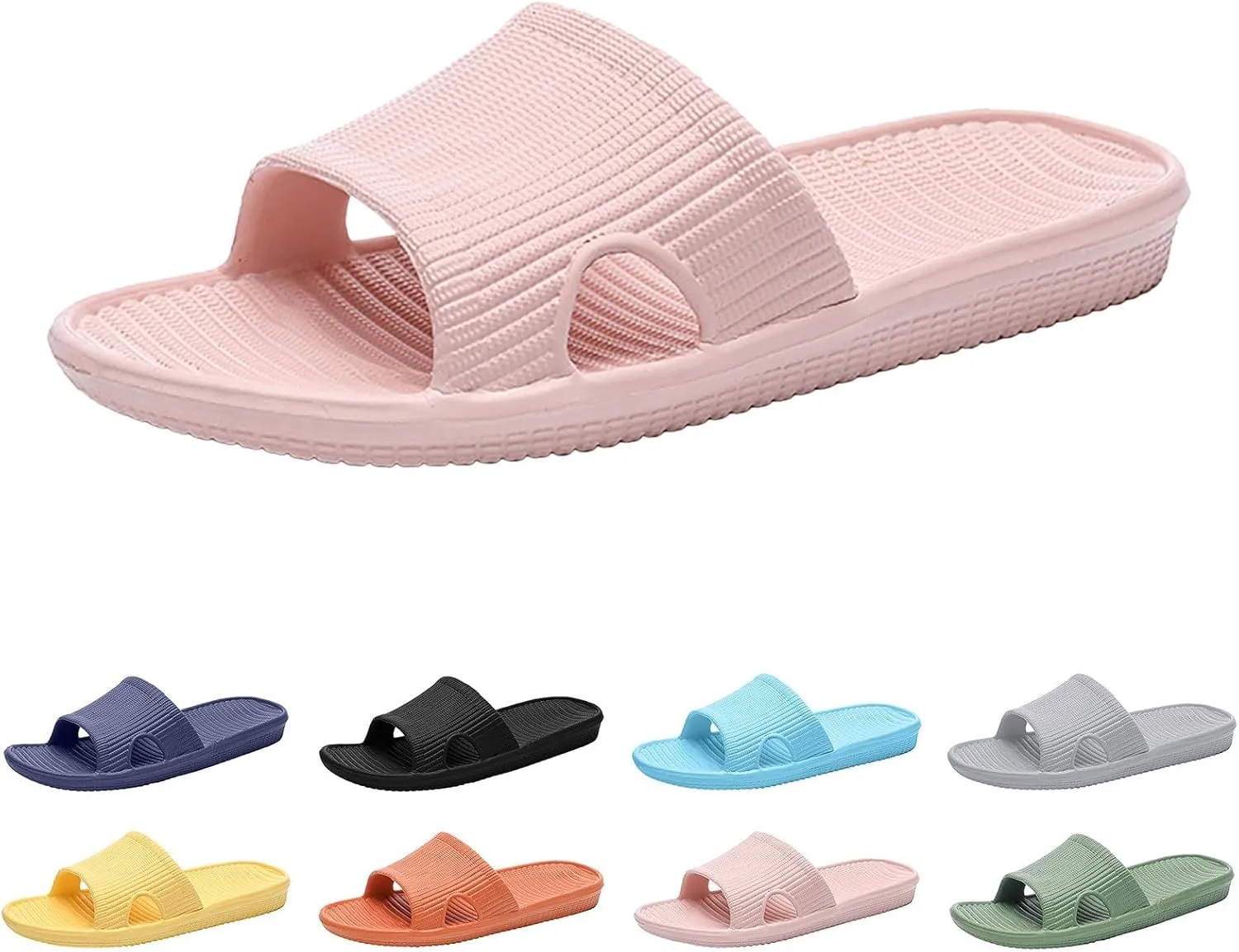 Womens Slides Open Toe Shower Shoes Bathroom Sandals Slim Sandals Women's Summer Beach Slides Sandals