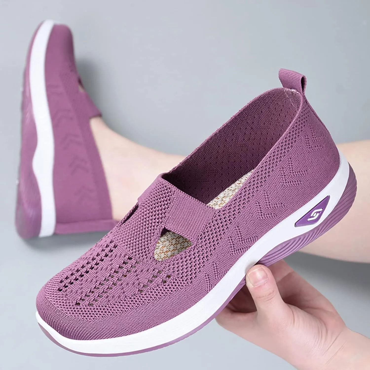 Women's Slip on Sneakers Orthopedic Walking Shoes Lightweight Comfortable Running Shoes Anti-Slip Mesh Shoes Sneakers