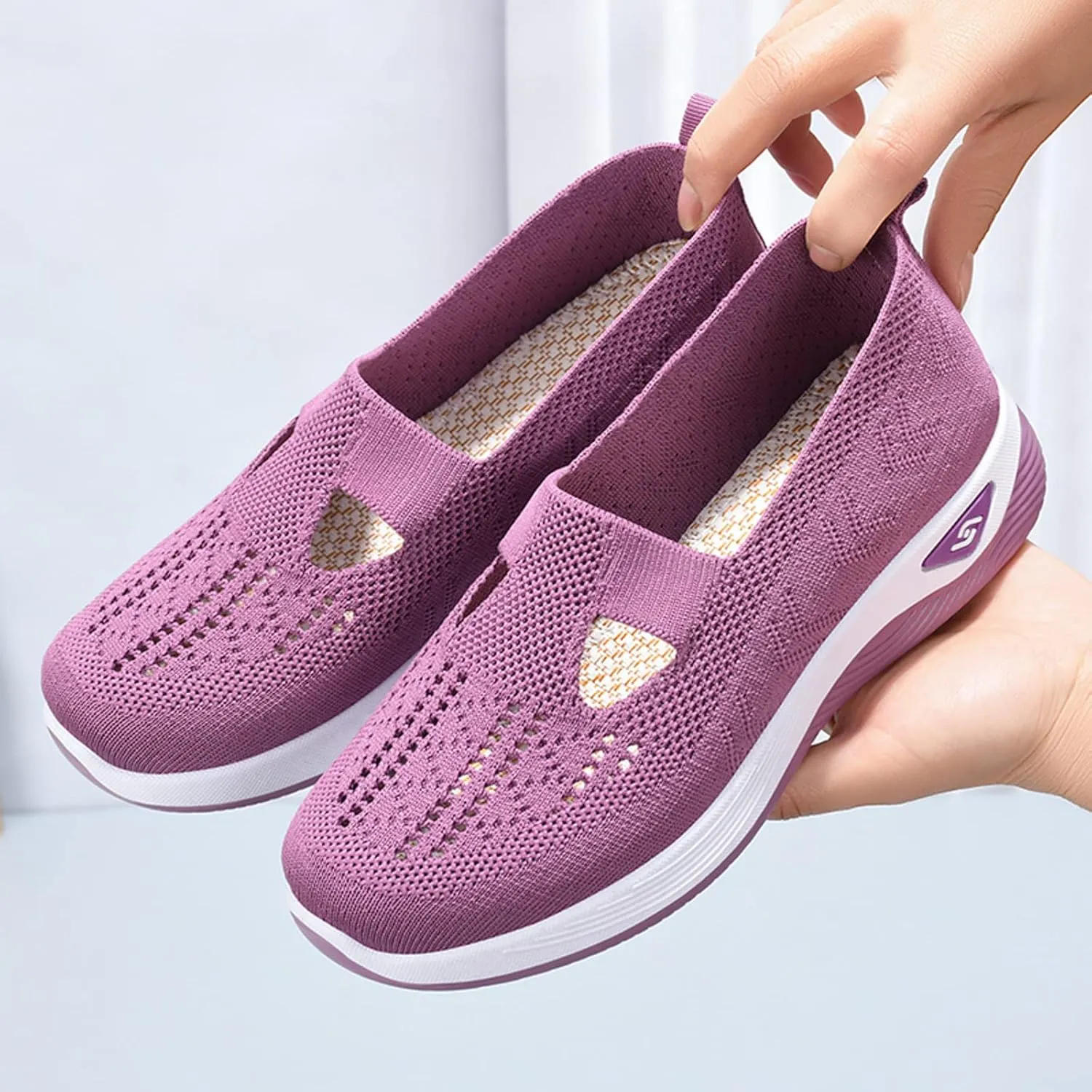 Women's Slip on Sneakers Orthopedic Walking Shoes Lightweight Comfortable Running Shoes Anti-Slip Mesh Shoes Sneakers