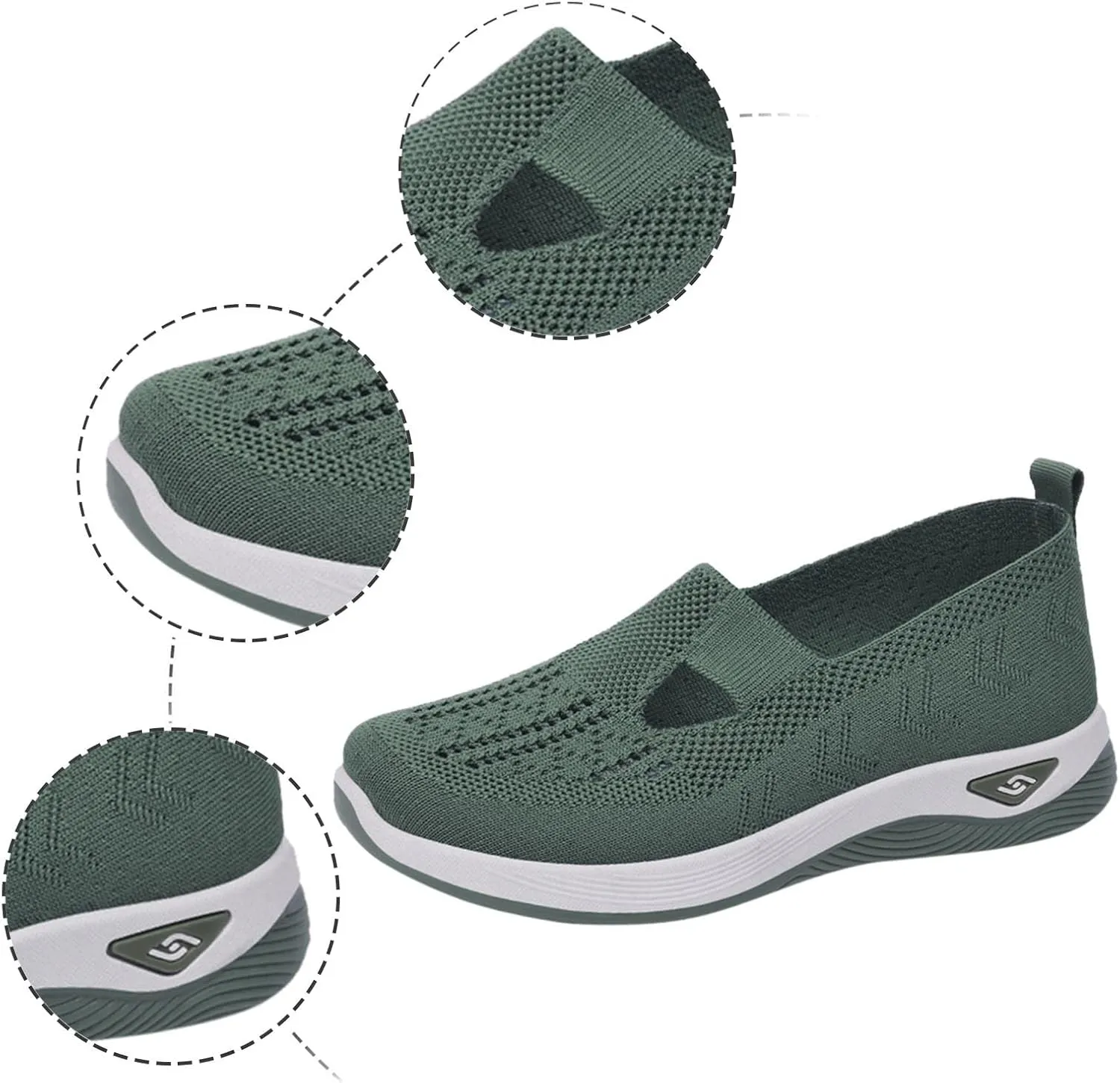 Women's Slip on Sneakers Orthopedic Walking Shoes Lightweight Comfortable Running Shoes Anti-Slip Mesh Shoes Sneakers