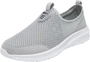 Womens Slip On Walking Shoes Lightweight Breathable Non Slip Womens Running Shoes Wide Women's Casual Shoes Slip On Sneakers Tennis Shoe White Loafers