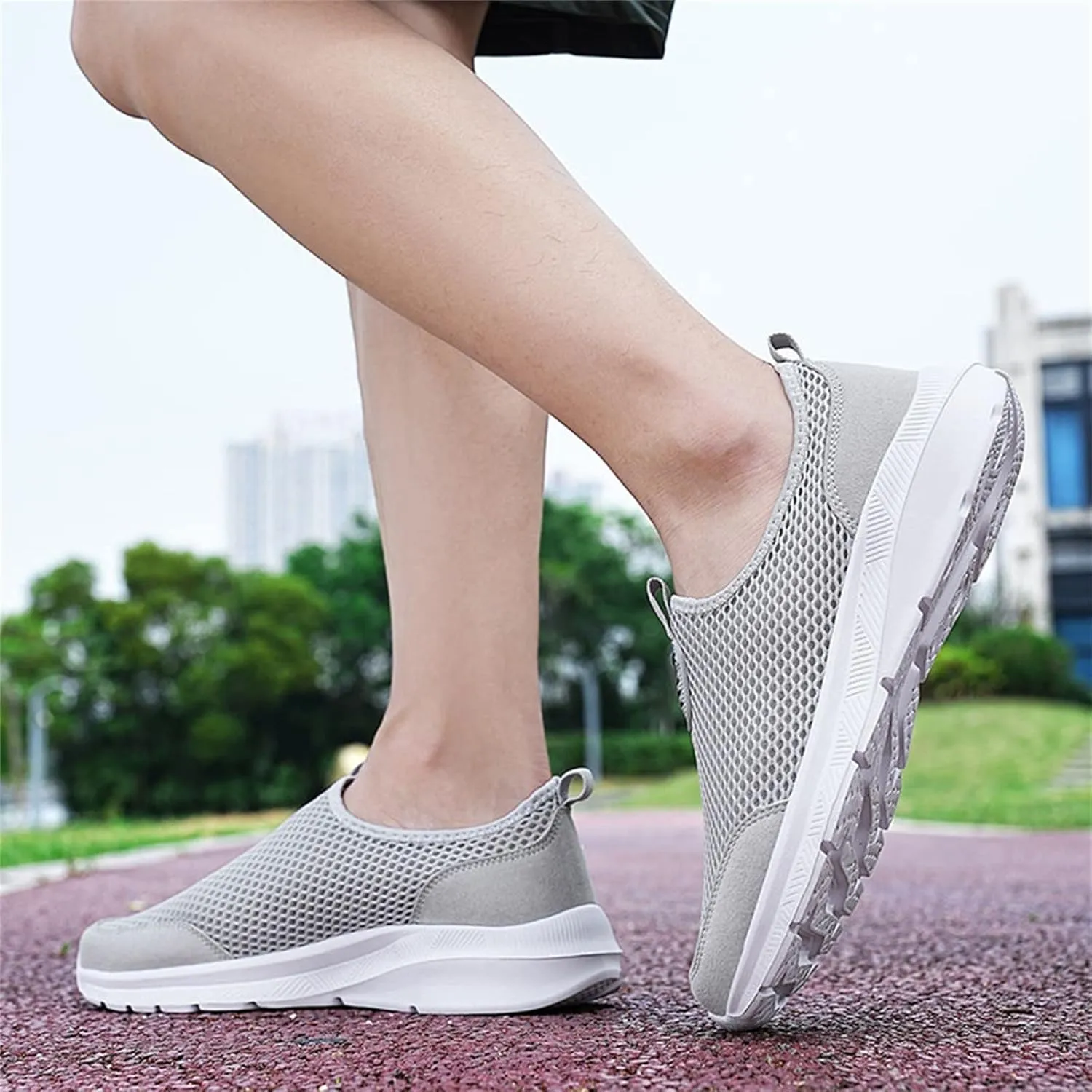 Womens Slip On Walking Shoes Lightweight Breathable Non Slip Womens Running Shoes Wide Women's Casual Shoes Slip On Sneakers Tennis Shoe White Loafers