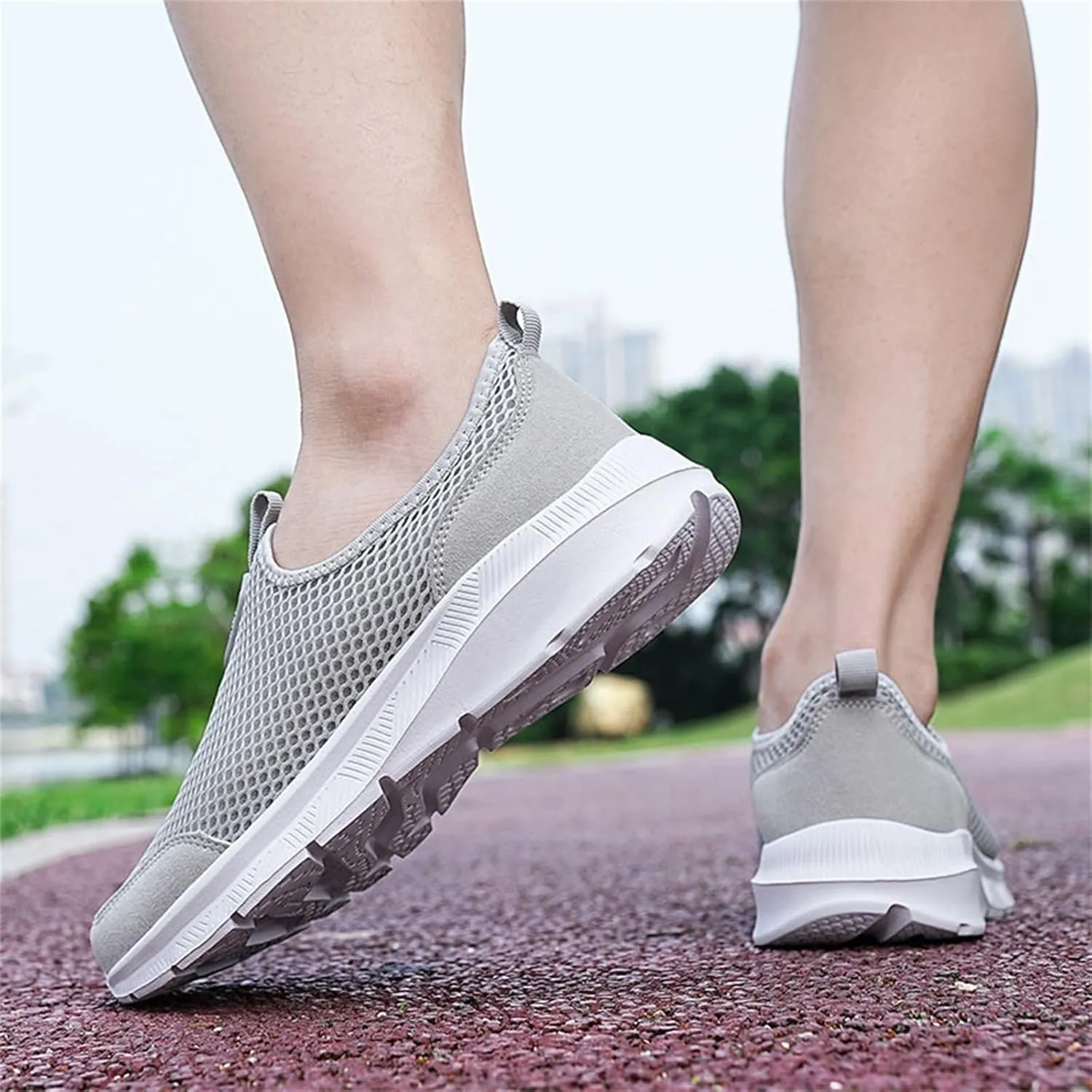 Womens Slip On Walking Shoes Lightweight Breathable Non Slip Womens Running Shoes Wide Women's Casual Shoes Slip On Sneakers Tennis Shoe White Loafers