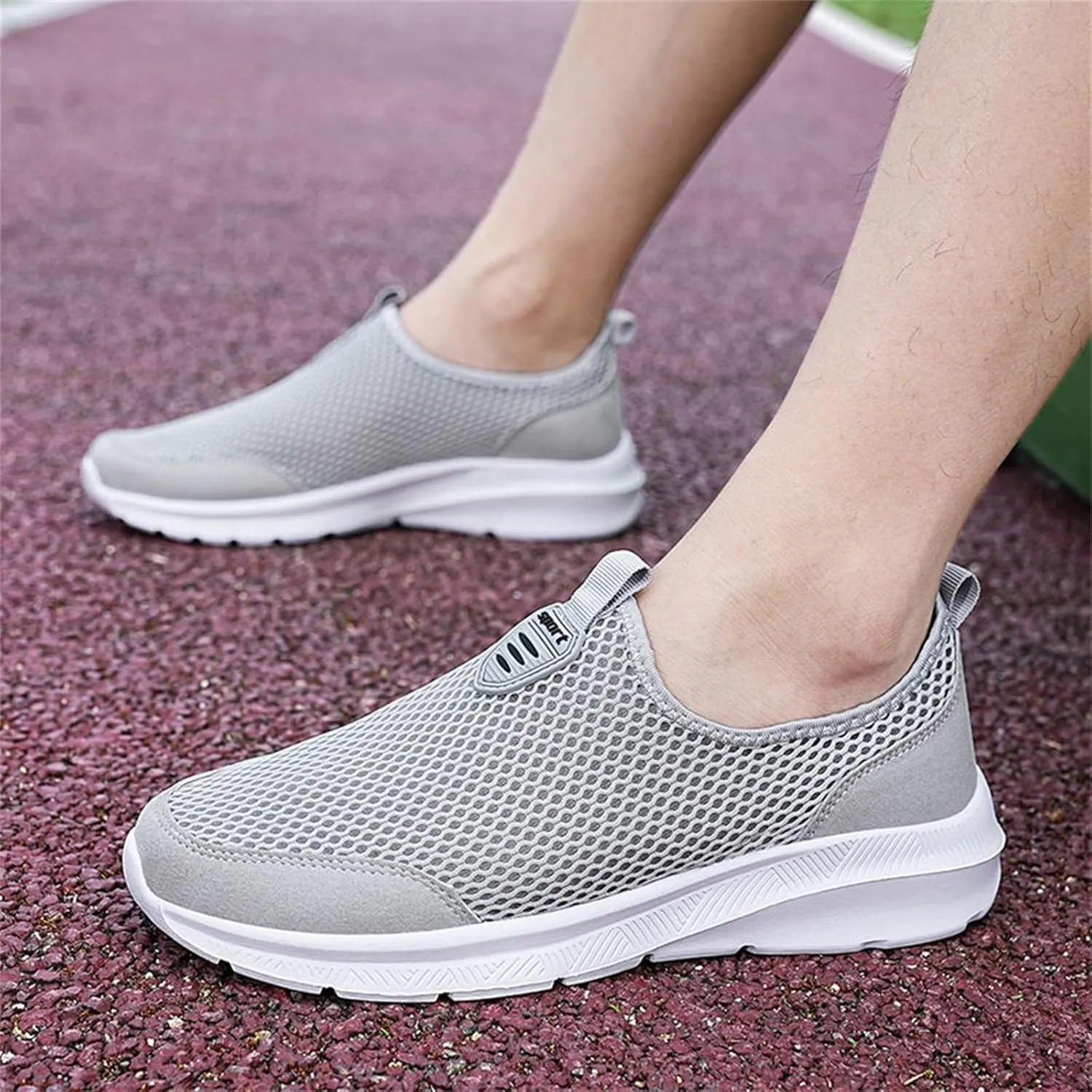 Womens Slip On Walking Shoes Lightweight Breathable Non Slip Womens Running Shoes Wide Women's Casual Shoes Slip On Sneakers Tennis Shoe White Loafers