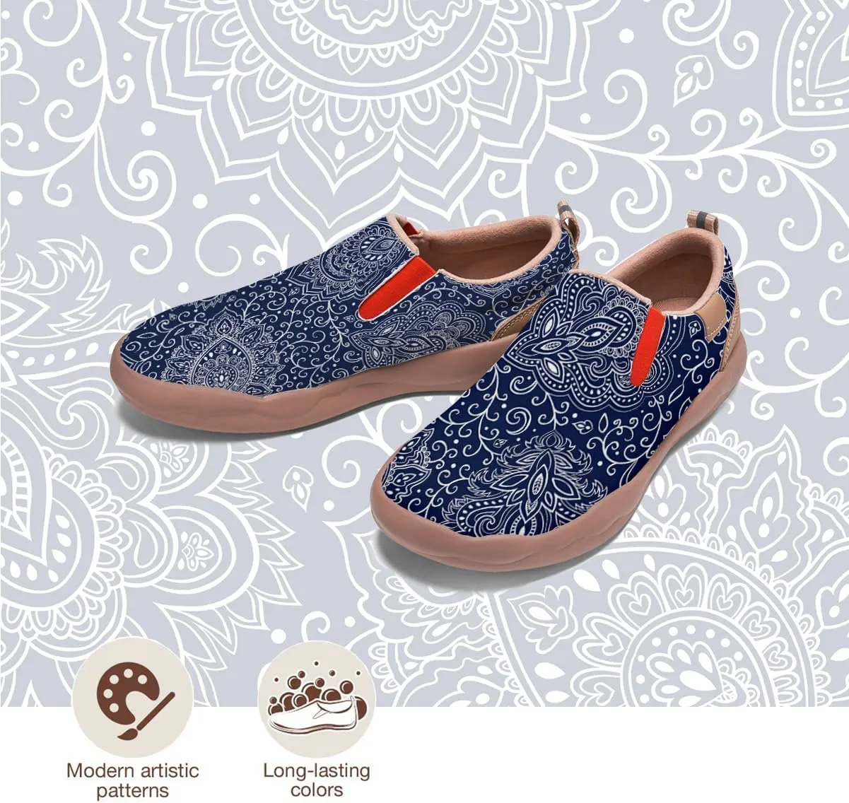 Women's Slip-Ons Floral Painted Loafers Comfortable Walking Travel Shoes
