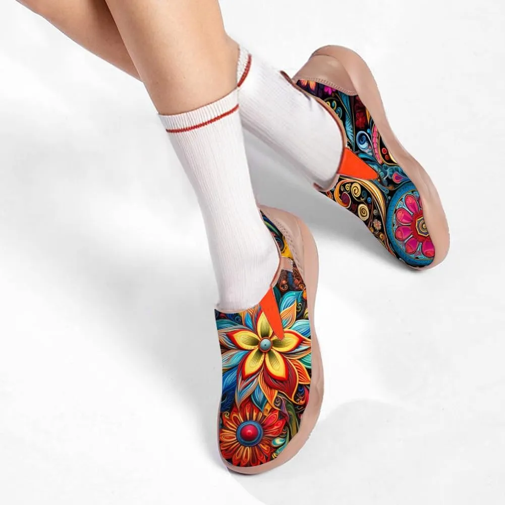 Women's Slip-Ons Floral Painted Loafers Comfortable Walking Travel Shoes