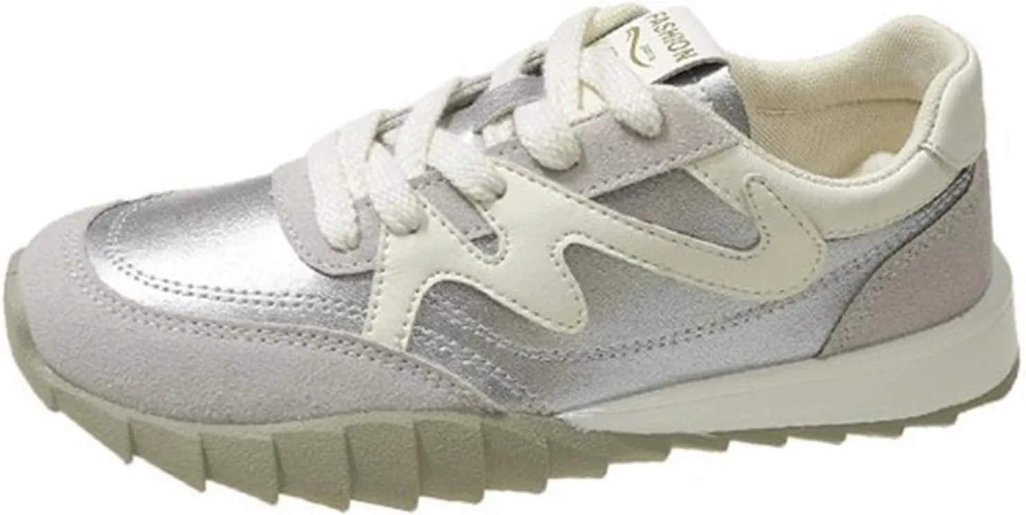 Women's Spring/Autumn Casual Sport Shoes White Dad Trainers Lightweight Breathable Soft Leather Lace-Up Fashion Sneakers