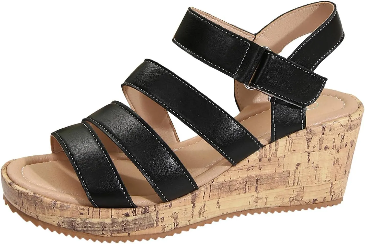 Women's Strappy Wedge Sandal Wedge Sandals Comfortable Orthopedic Platform Arch Support Open Toe Walking Shoes