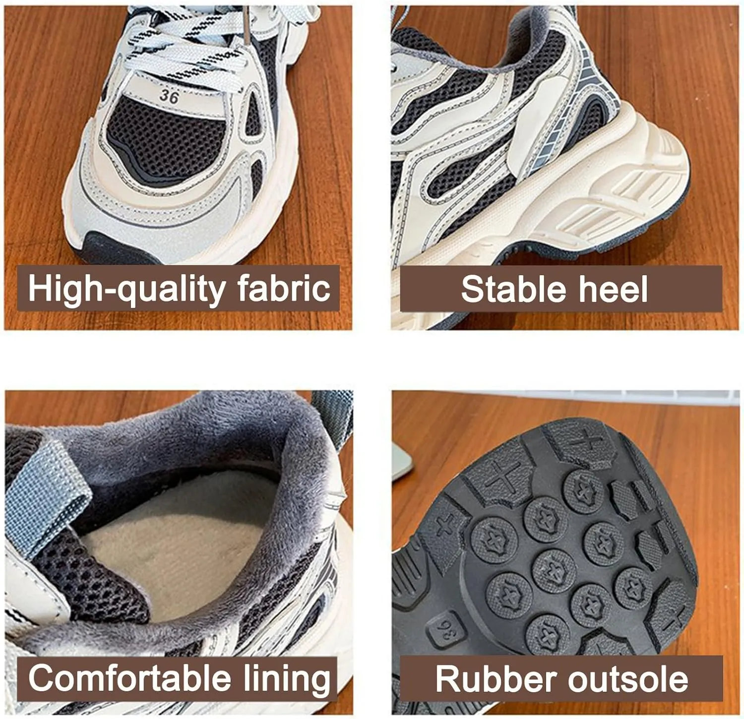 Women's Thick Bottom Silver Dad Sneakers Spring/Autumn Breathable Casual Sport Shoes with Lace-up Low Top Trainers