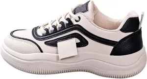 Womens Thick Sole Sneakers Comfy Lace-up Casual Breathable Soft Walking Running Shoes Comfortable Tennis Shoes Non Slip Summer Spring Women's Sneakers