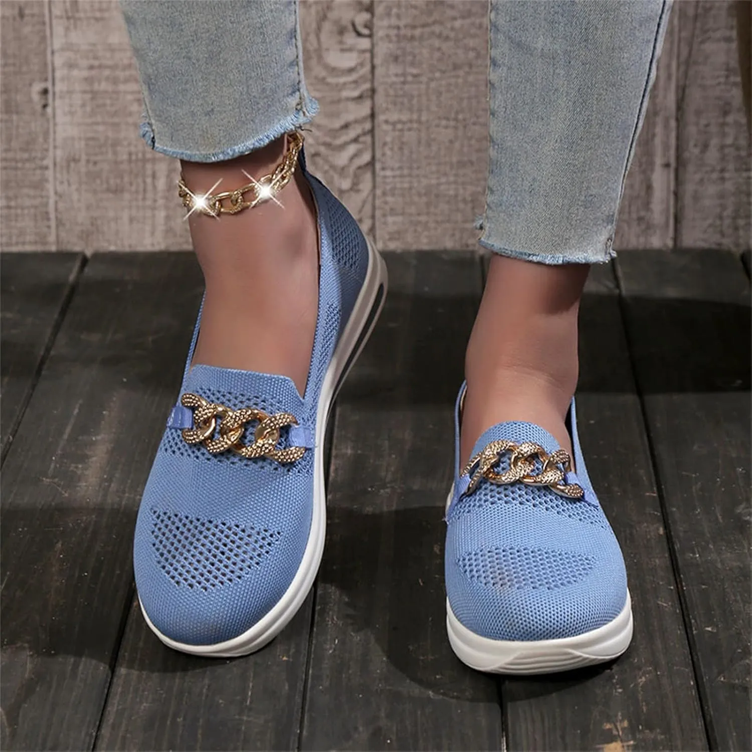 Womens Walking Shoes Trendy Orthopedic Shoes Breathable Mesh Loafers Wide Walking Sneakers Lightweight Non Slip Shoes