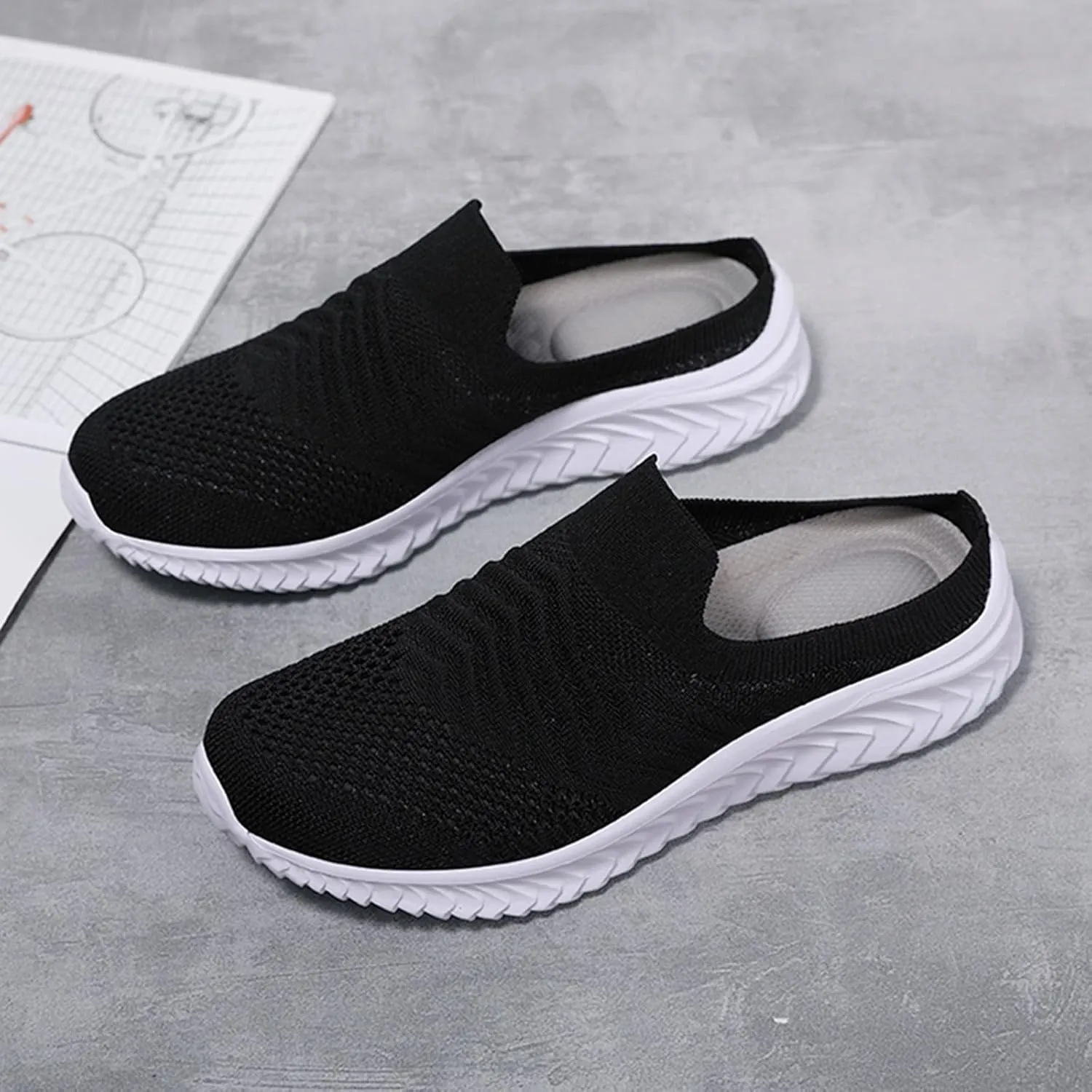 Womens Walking Tennis Shoes Lightweight Orthopedic Loafers Casual Breathable Sneakers Comfortable Mules Casual Garden Clogs