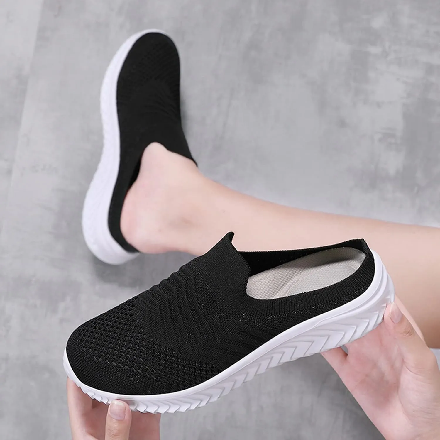 Womens Walking Tennis Shoes Lightweight Orthopedic Loafers Casual Breathable Sneakers Comfortable Mules Casual Garden Clogs