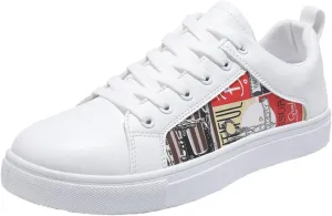 Women's White Fashion Sneakers Women's Sneakers Women's Walking Shoes Comfortable & Lightweight Black Loafers Women Platform High Top Sneakers for Women