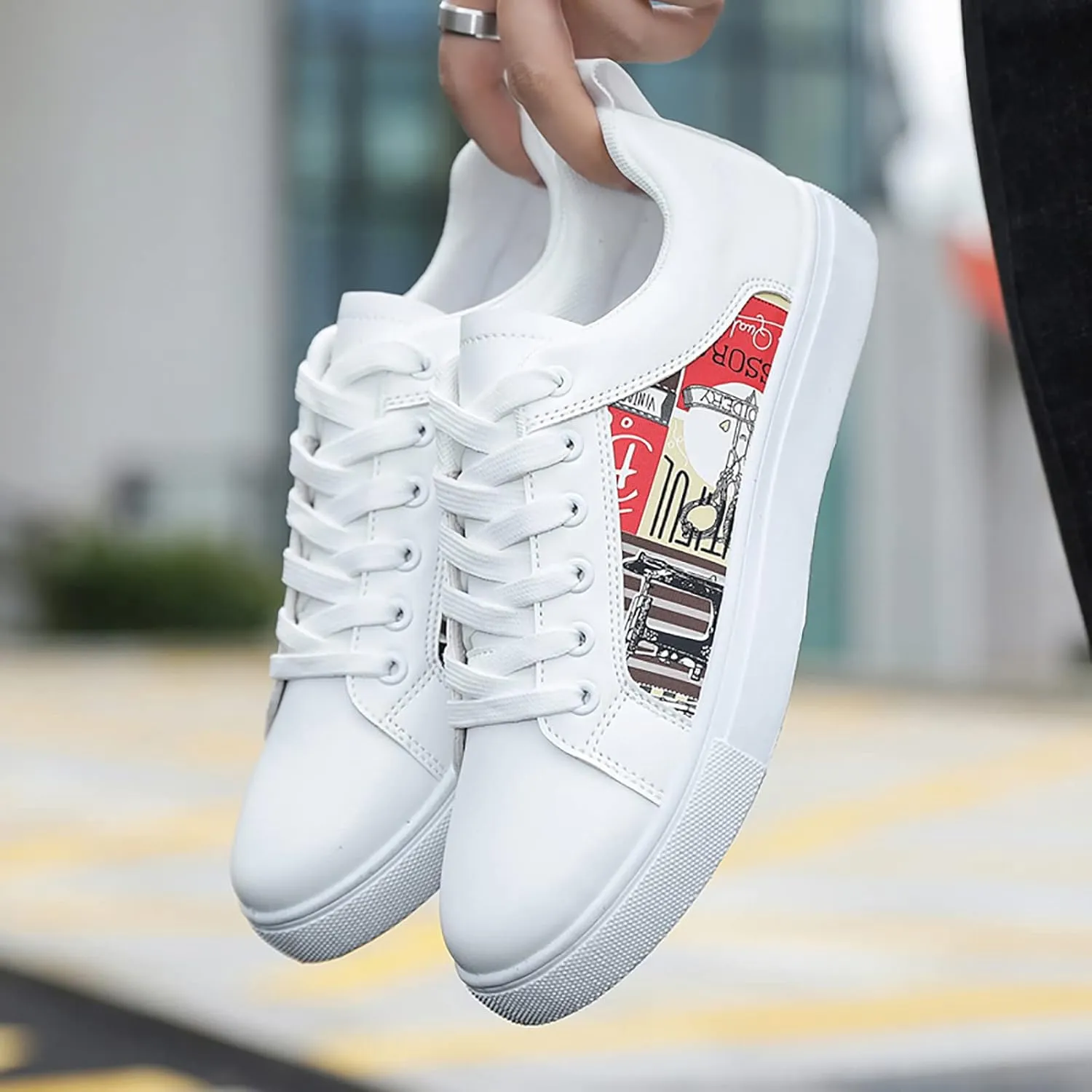 Women's White Fashion Sneakers Women's Sneakers Women's Walking Shoes Comfortable & Lightweight Black Loafers Women Platform High Top Sneakers for Women