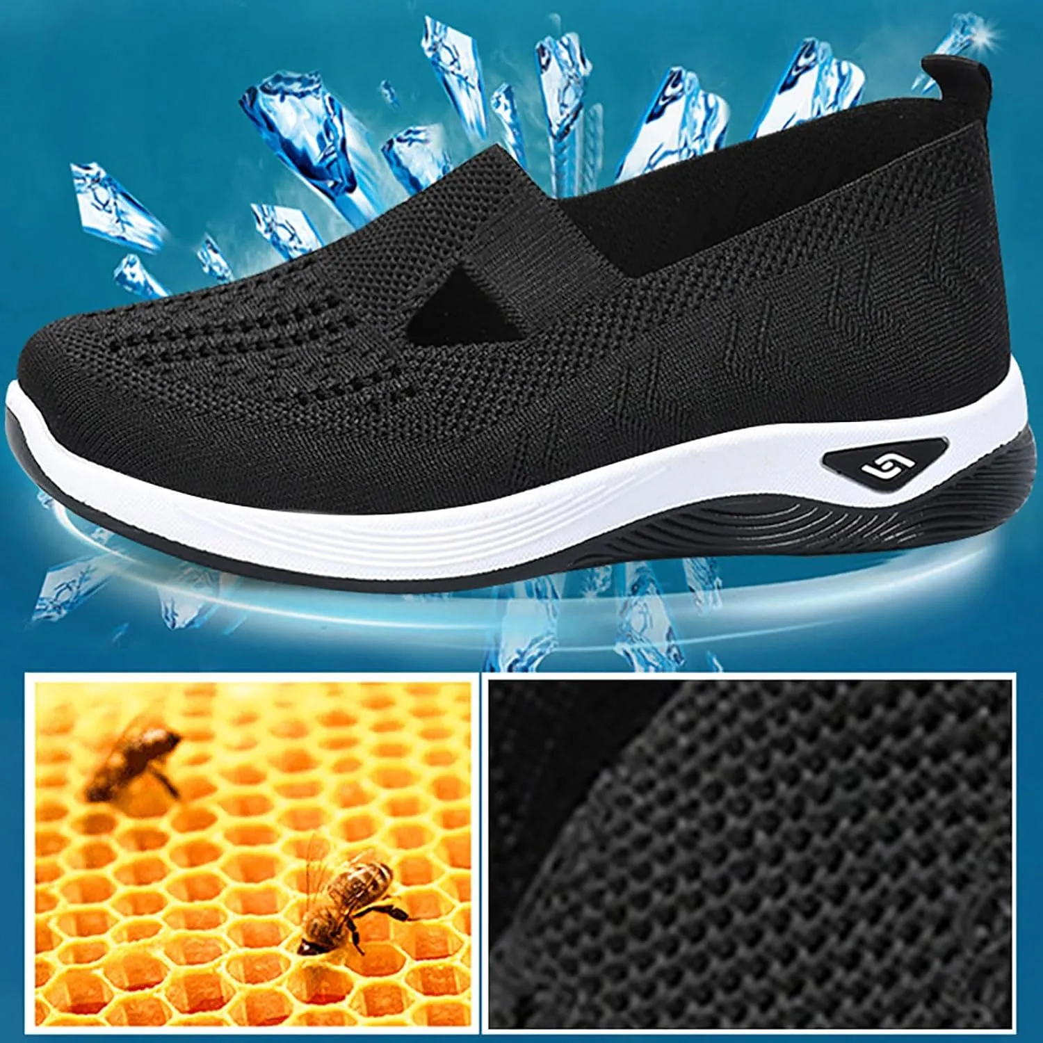Women's Woven Orthopedic Breathable Soft Shoes Non Slip Work Shoes Women Walking Casual Work Shoes Walking Sneakers Platform Tennis Shoe Cross Trainer Shoe