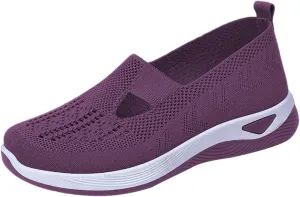 Women's Woven Orthopedic Breathable Soft Shoes Non Slip Work Shoes Women Walking Casual Work Shoes Walking Sneakers Platform Tennis Shoe Cross Trainer Shoe