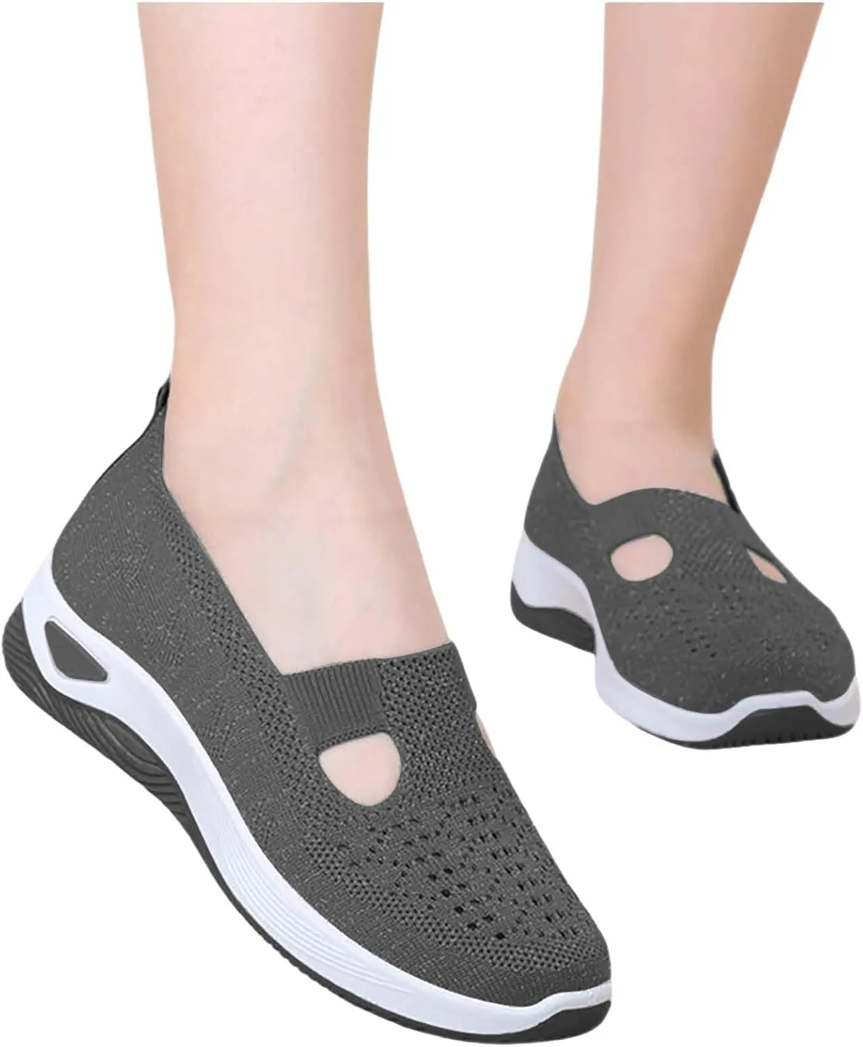 Women's Woven Orthopedic Breathable Soft Shoes Walking Shoes Women Slip On Men's Casual Dress Shoes Waterproof Sneakers Brown Tennis Shoe Loafers Dress Shoe