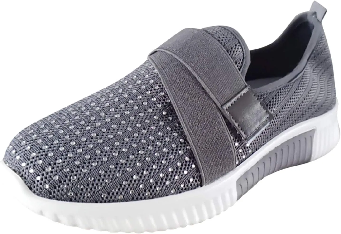 ZSpzx Arch Support Mesh Flats Shoes for Women Comfort Walking Sneakers Slip On Lightweight Comfy Breathable Slip On Shoes with Elastic Band Mesh Trainers Casual Low Top Shoes for Jogging Running